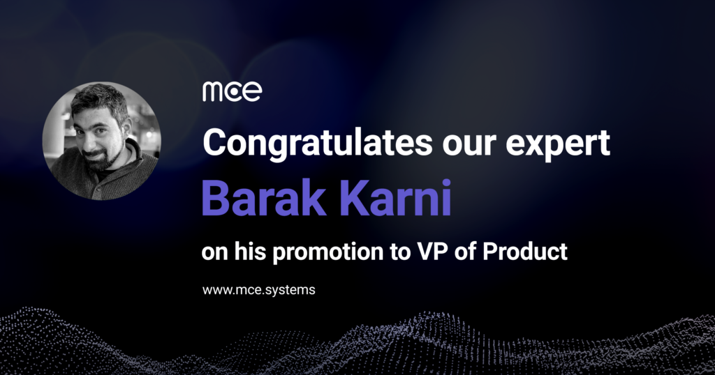 expert Barak Karni on his promotion to VP of Product." 