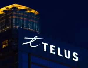 TELUS telecommunications company logo, Toronto, Canada